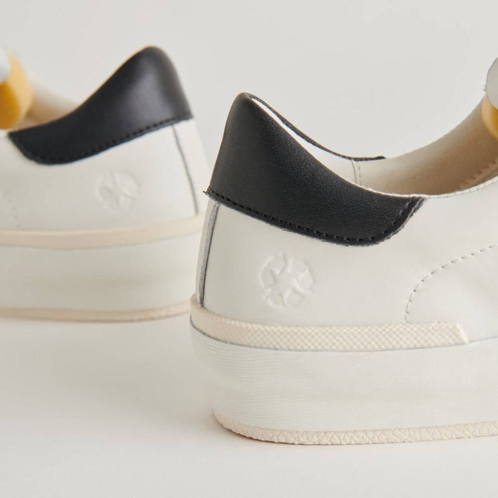 Dolce Vita Zina Foam 360 Sneakers White Black Recycled Leather