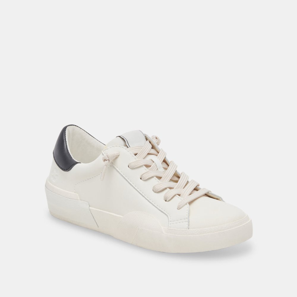Dolce Vita Zina Foam 360 Sneakers White Black Recycled Leather