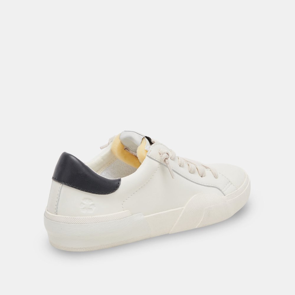 Dolce Vita Zina Foam 360 Sneakers White Black Recycled Leather