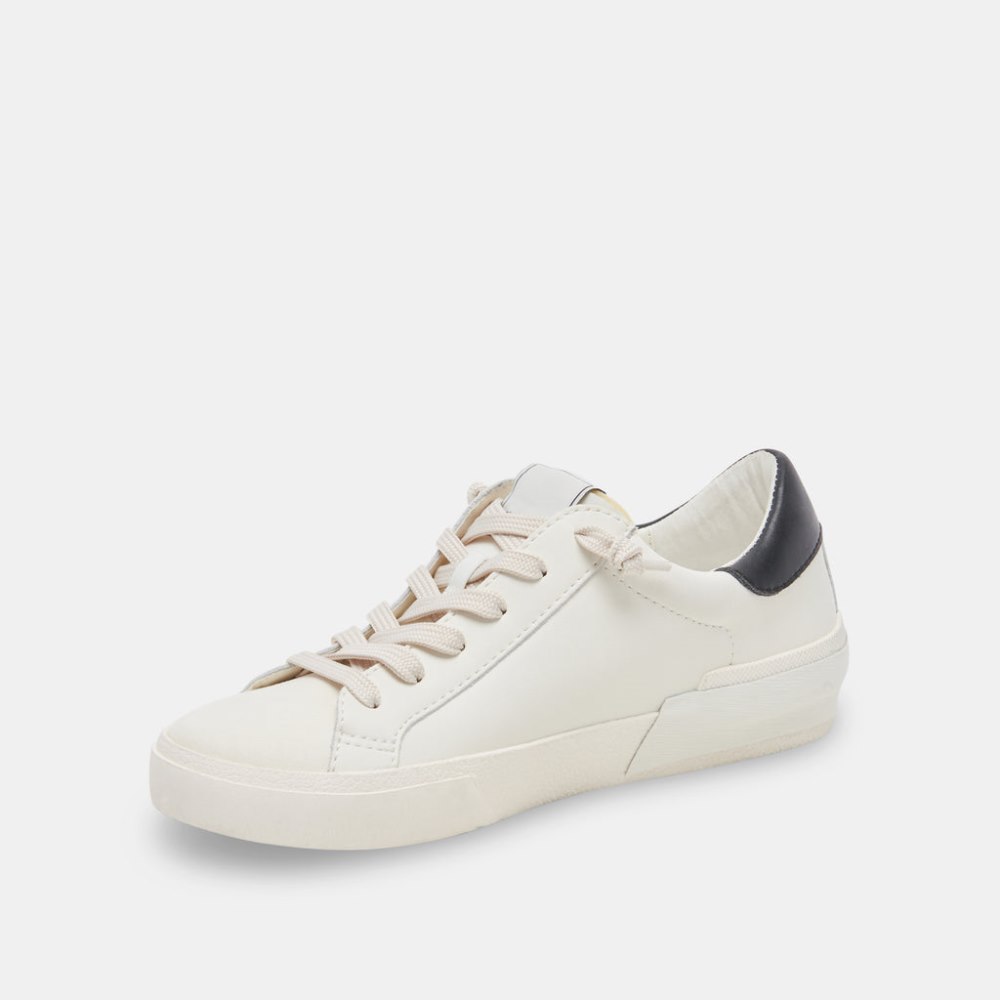 Dolce Vita Zina Foam 360 Sneakers White Black Recycled Leather