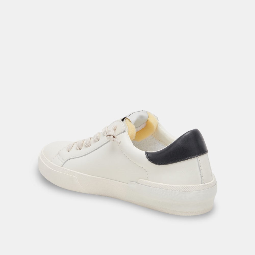Dolce Vita Zina Foam 360 Sneakers White Black Recycled Leather