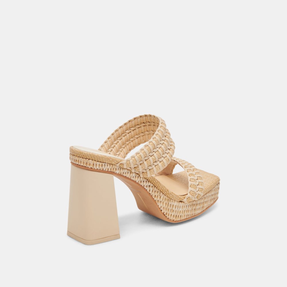 Dolce Vita Alfred Heels Lt Natural Raffia