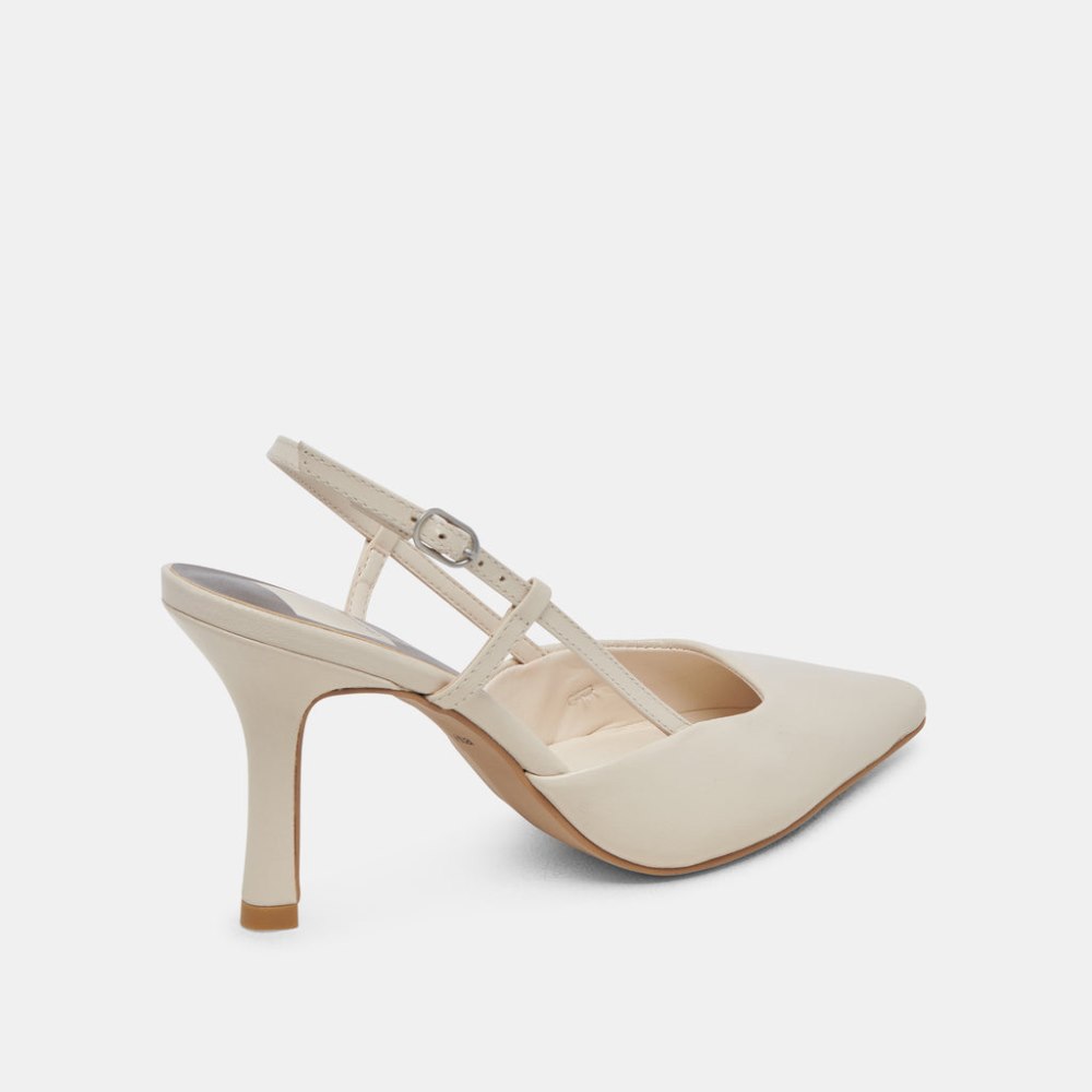 Dolce Vita Kim Heels Ivory Crinkle Patent