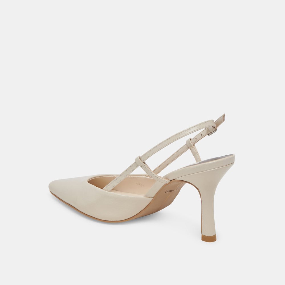 Dolce Vita Kim Heels Ivory Crinkle Patent
