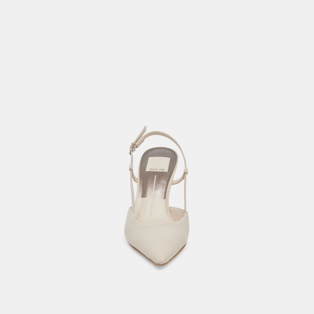 Dolce Vita Kim Heels Ivory Crinkle Patent