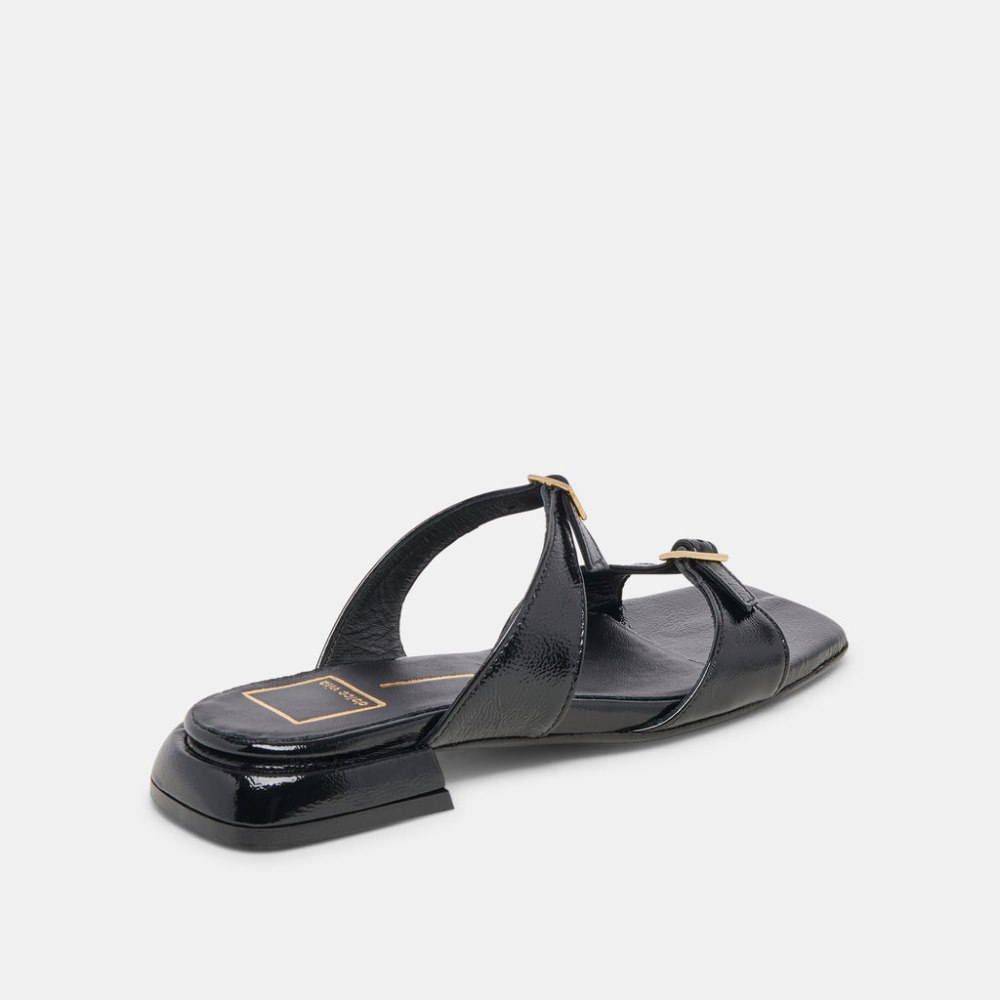 Dolce Vita Lavern Sandals Midnight Crinkle Patent