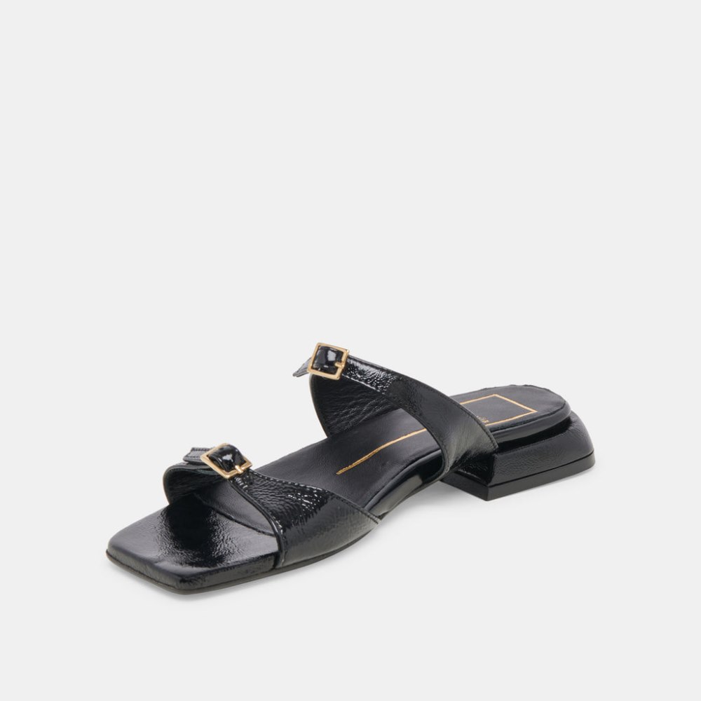 Dolce Vita Lavern Sandals Midnight Crinkle Patent