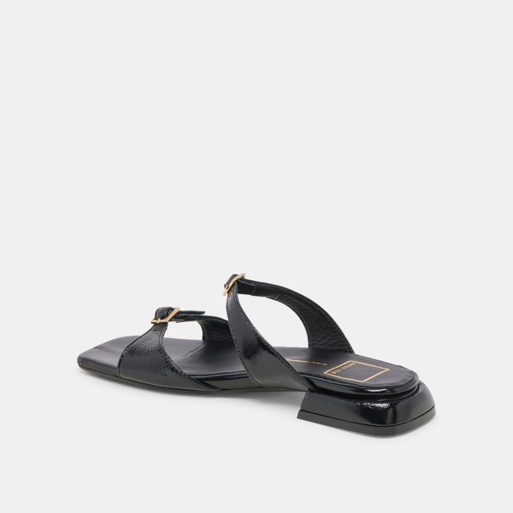 Dolce Vita Lavern Sandals Midnight Crinkle Patent