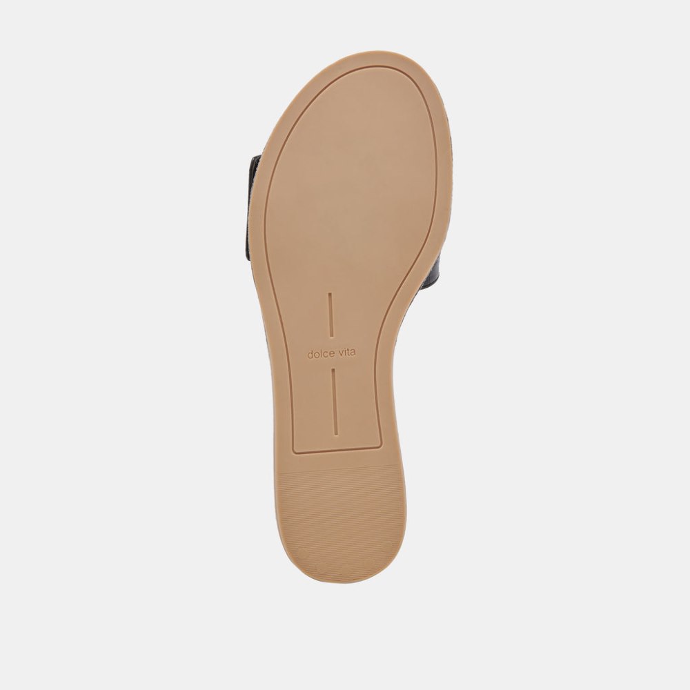 Dolce Vita Dasa Sandals Noir Embossed Leather