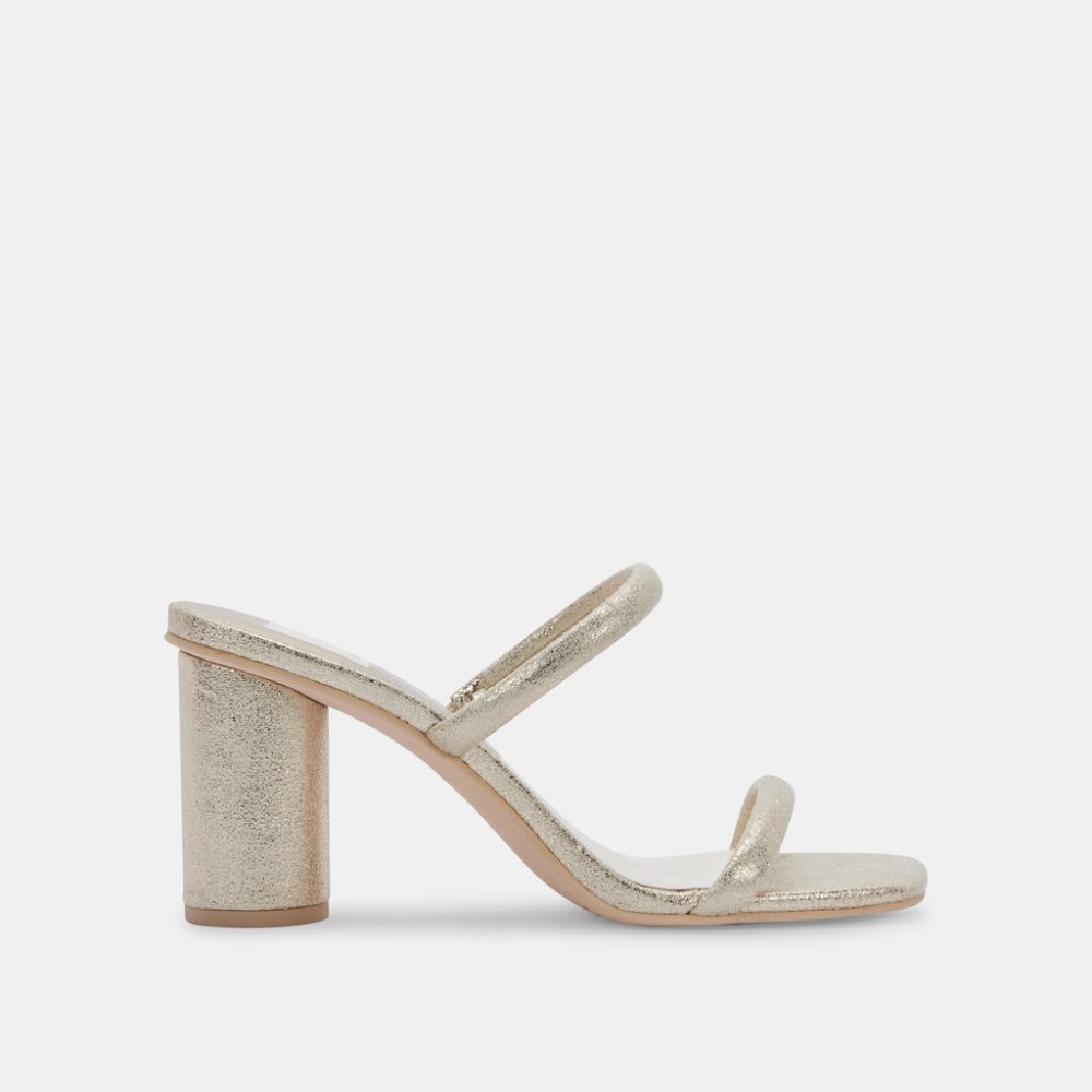 Dolce Vita Noles Heels Gold Metallic Stella Suede