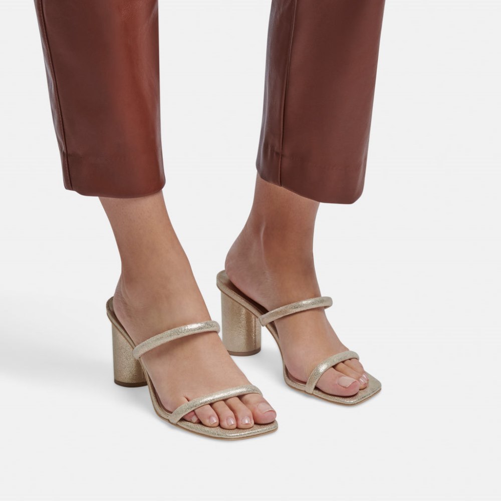 Dolce Vita Noles Heels Gold Metallic Stella Suede