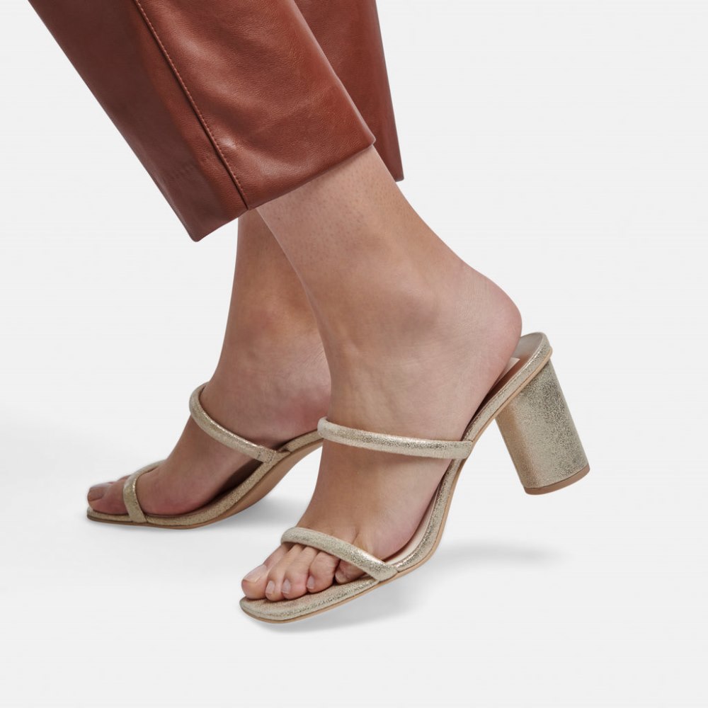 Dolce Vita Noles Heels Gold Metallic Stella Suede