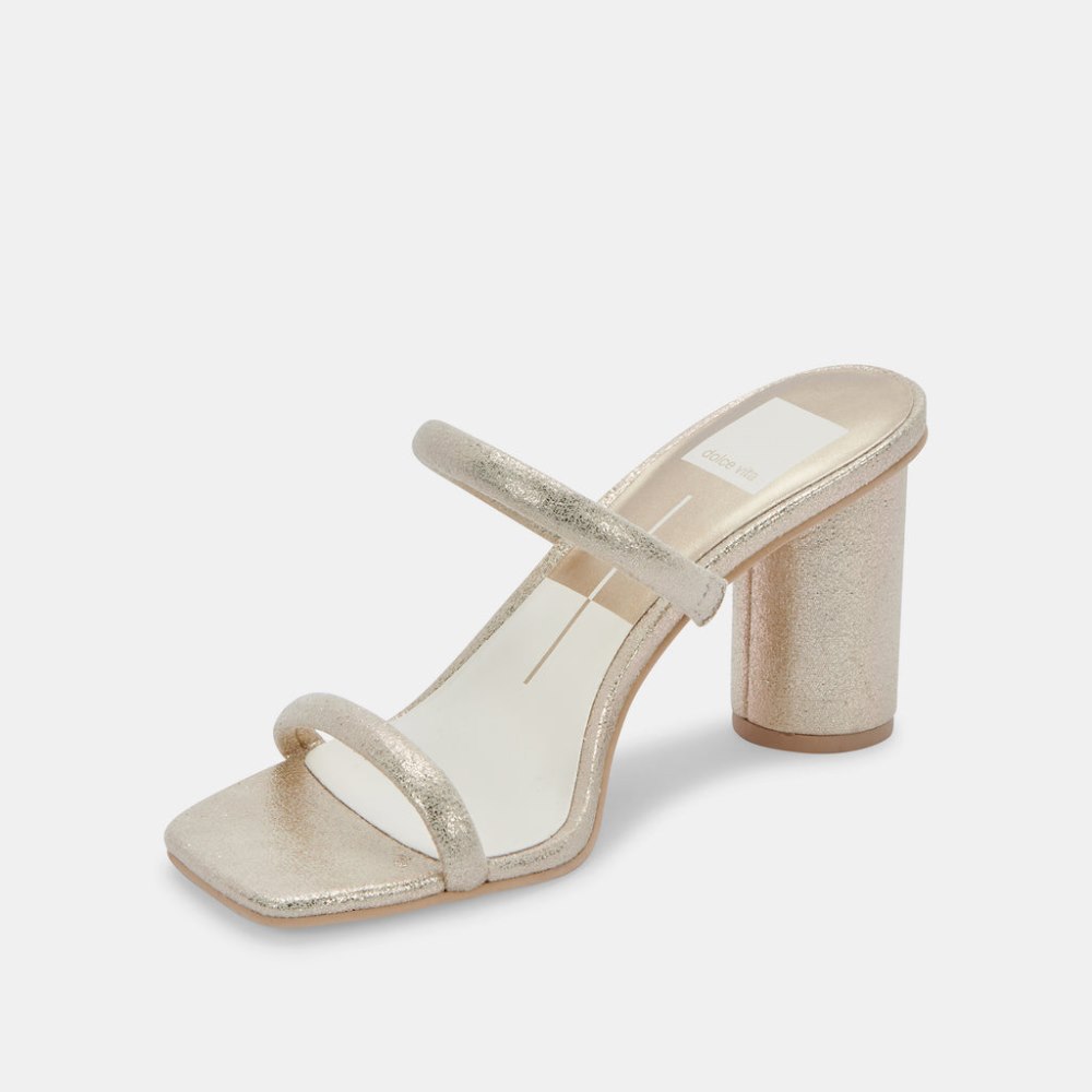 Dolce Vita Noles Heels Gold Metallic Stella Suede