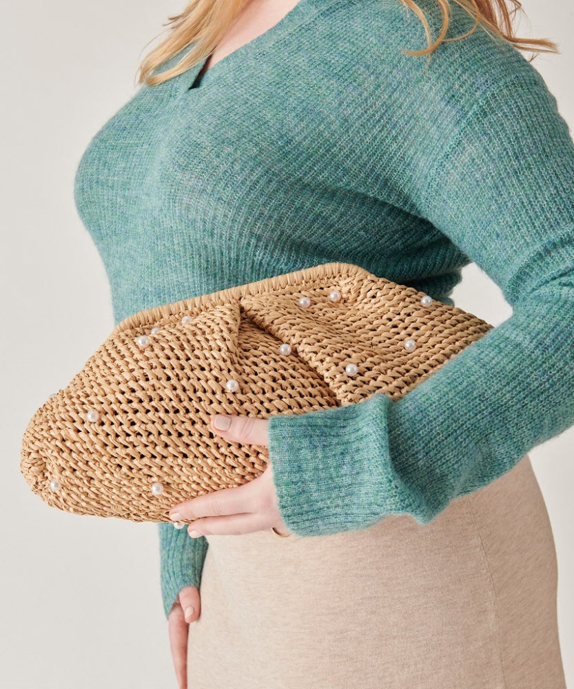 Dolce Vita Crissy Clutch Natural Pearl Raffia