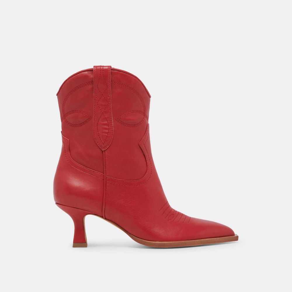 Dolce Vita Angel Booties Red Leather