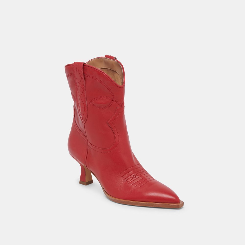Dolce Vita Angel Booties Red Leather