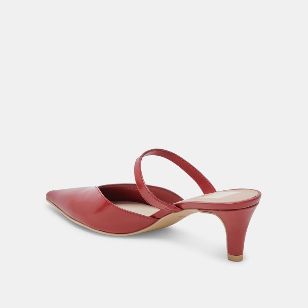 Dolce Vita Kanika Mid Heels Red Crinkle Patent
