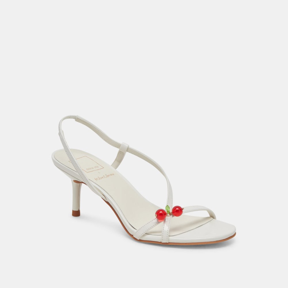 Dolce Vita Cerise Heels White Patent Stella