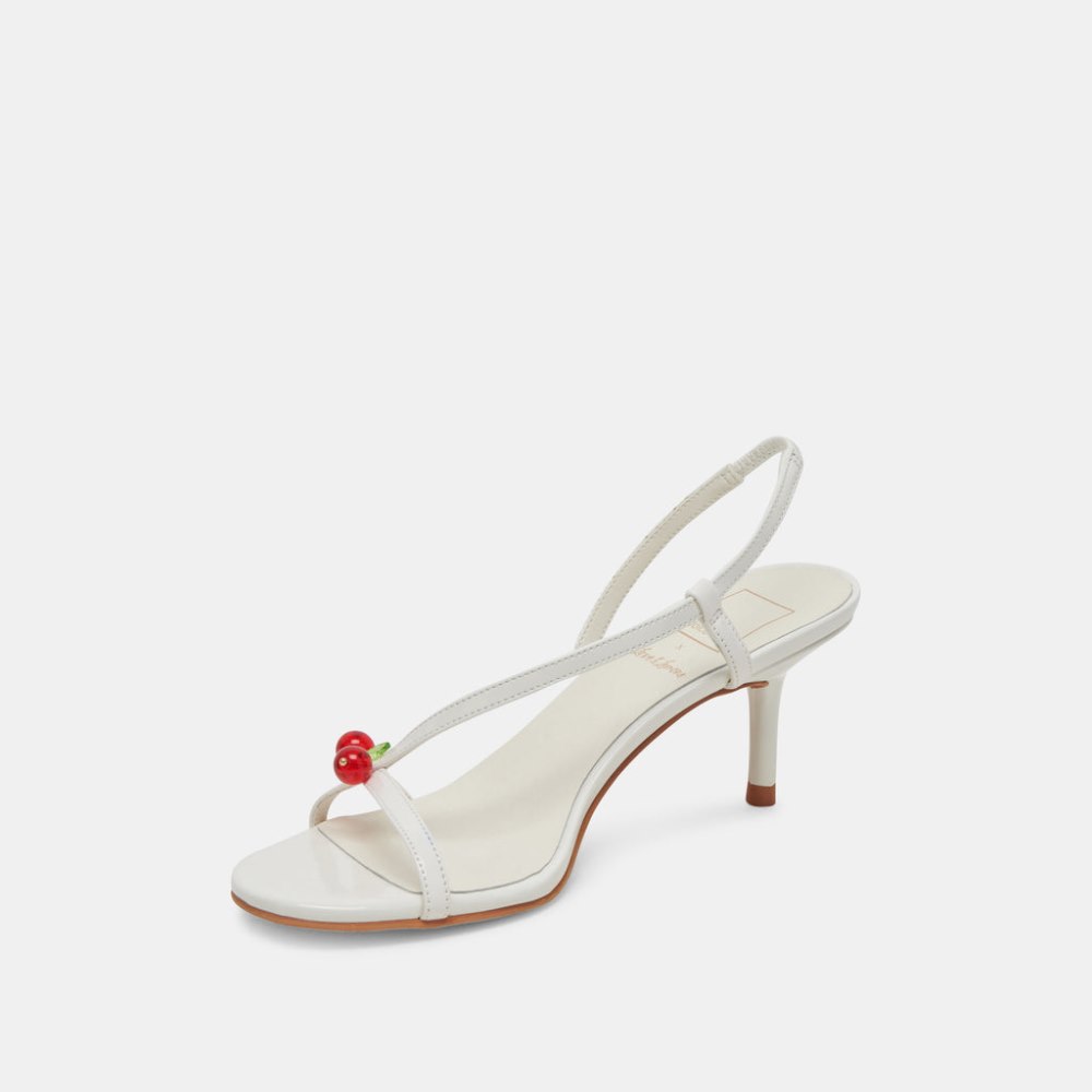 Dolce Vita Cerise Heels White Patent Stella