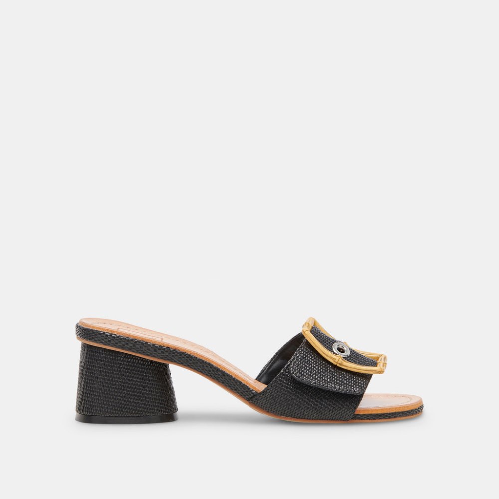 Dolce Vita Lucey Heels Black Raffia