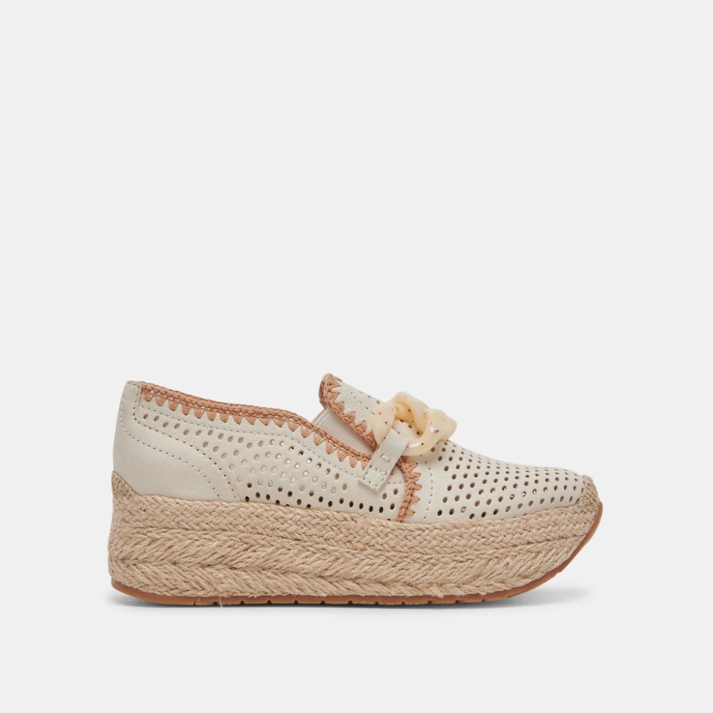 Dolce Vita Jhenee Espadrille Sneakers Ivory Perforated Nubuck