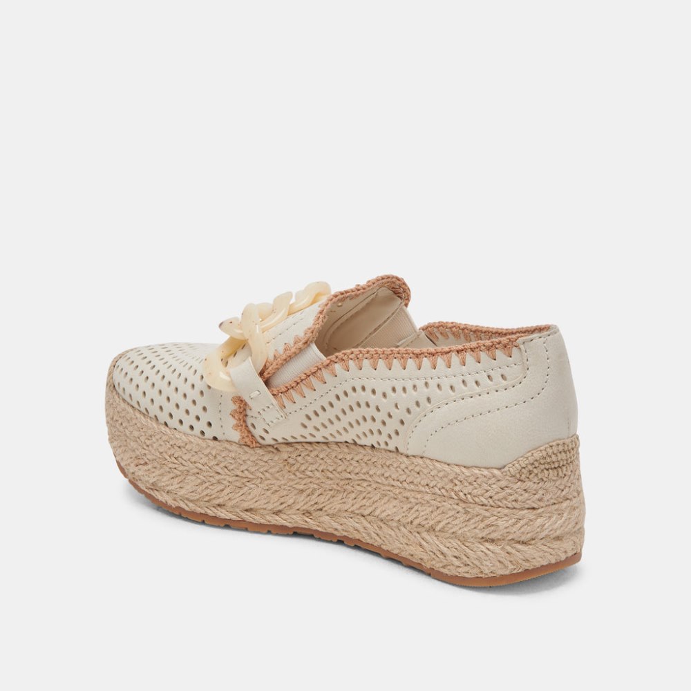 Dolce Vita Jhenee Espadrille Sneakers Ivory Perforated Nubuck