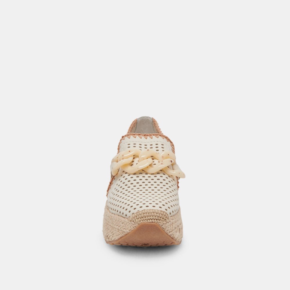 Dolce Vita Jhenee Espadrille Sneakers Ivory Perforated Nubuck