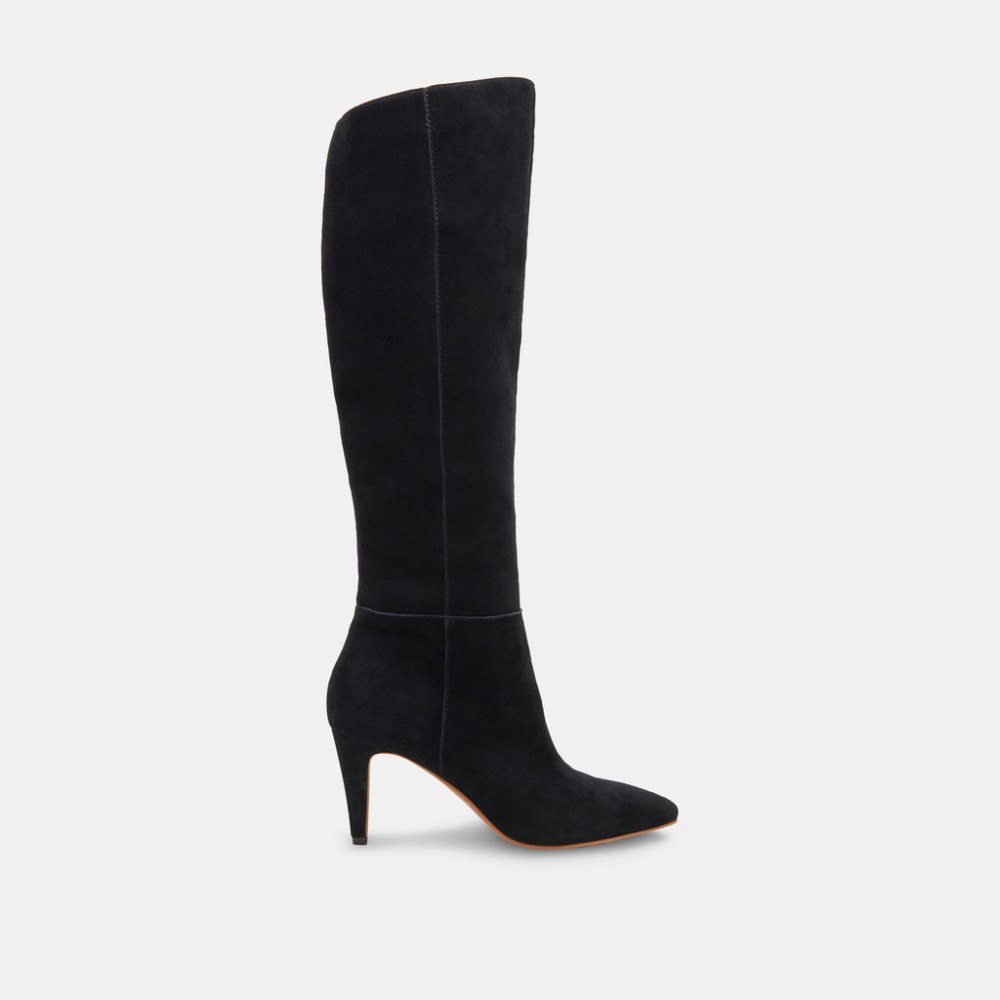 Dolce Vita Haze Wide Calf Boots Onyx Suede