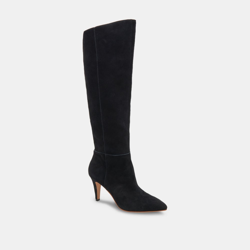 Dolce Vita Haze Wide Calf Boots Onyx Suede