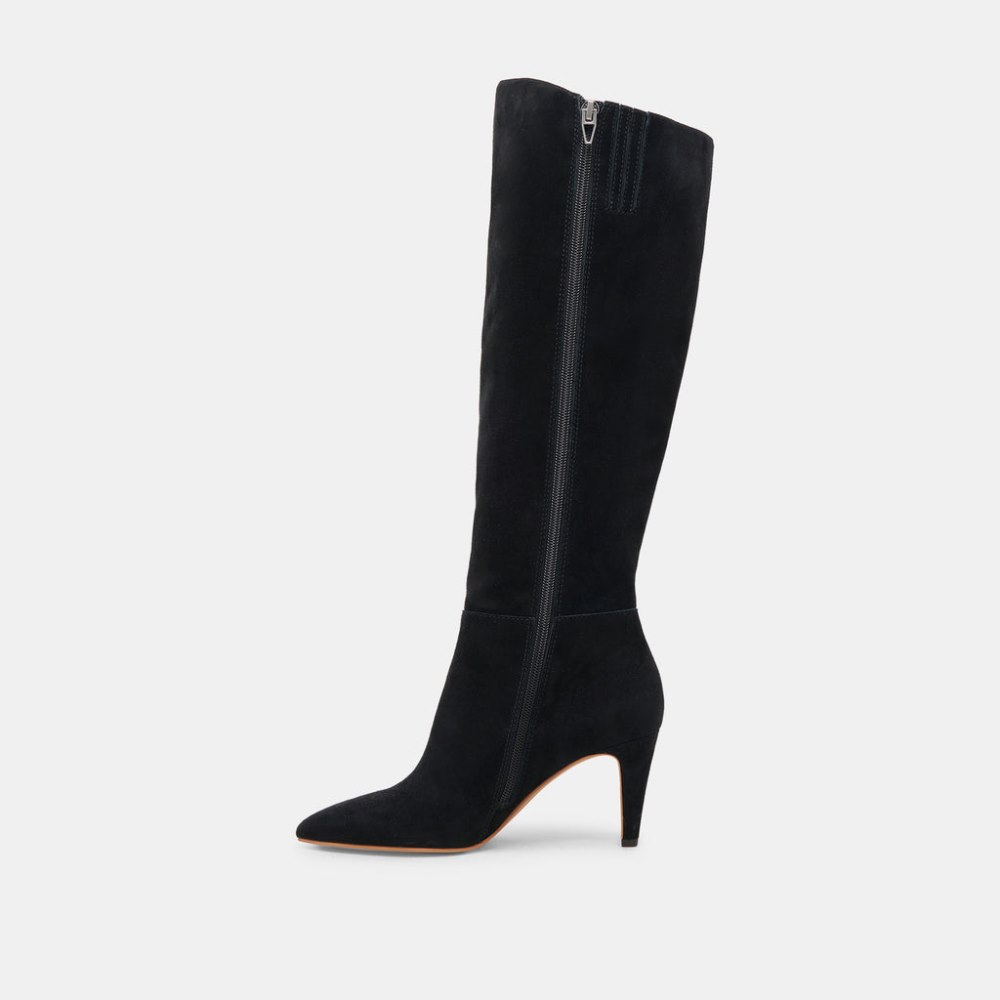 Dolce Vita Haze Wide Calf Boots Onyx Suede