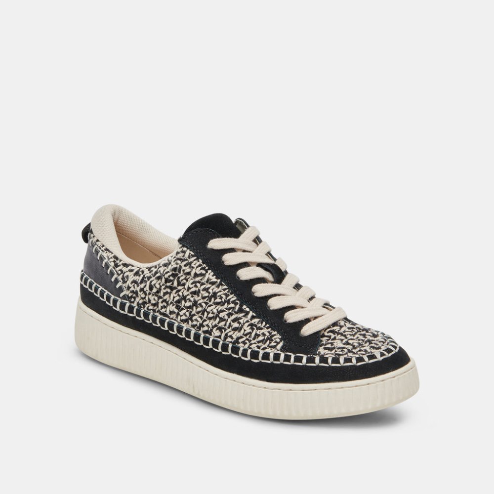 Dolce Vita Nicona Sneakers White Black Knit