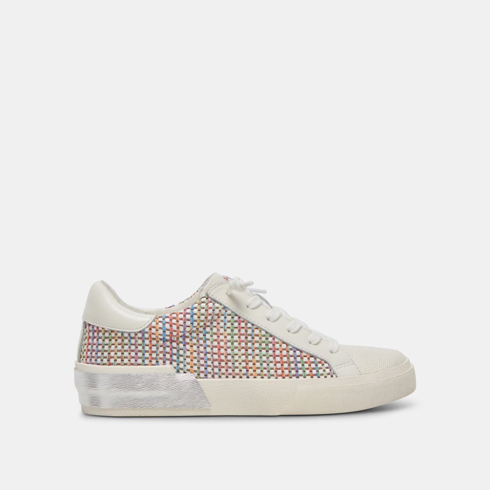 Dolce Vita Zina Pride Sneakers White Multi Raffia