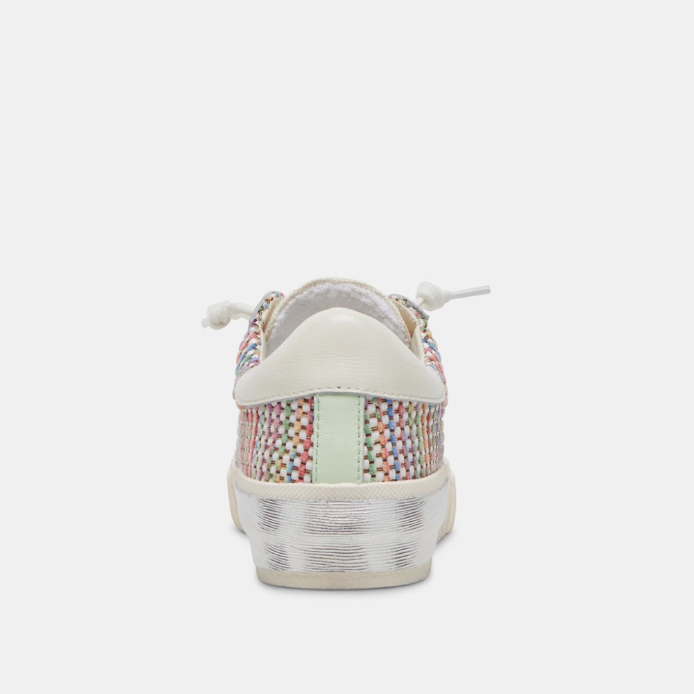 Dolce Vita Zina Pride Sneakers White Multi Raffia