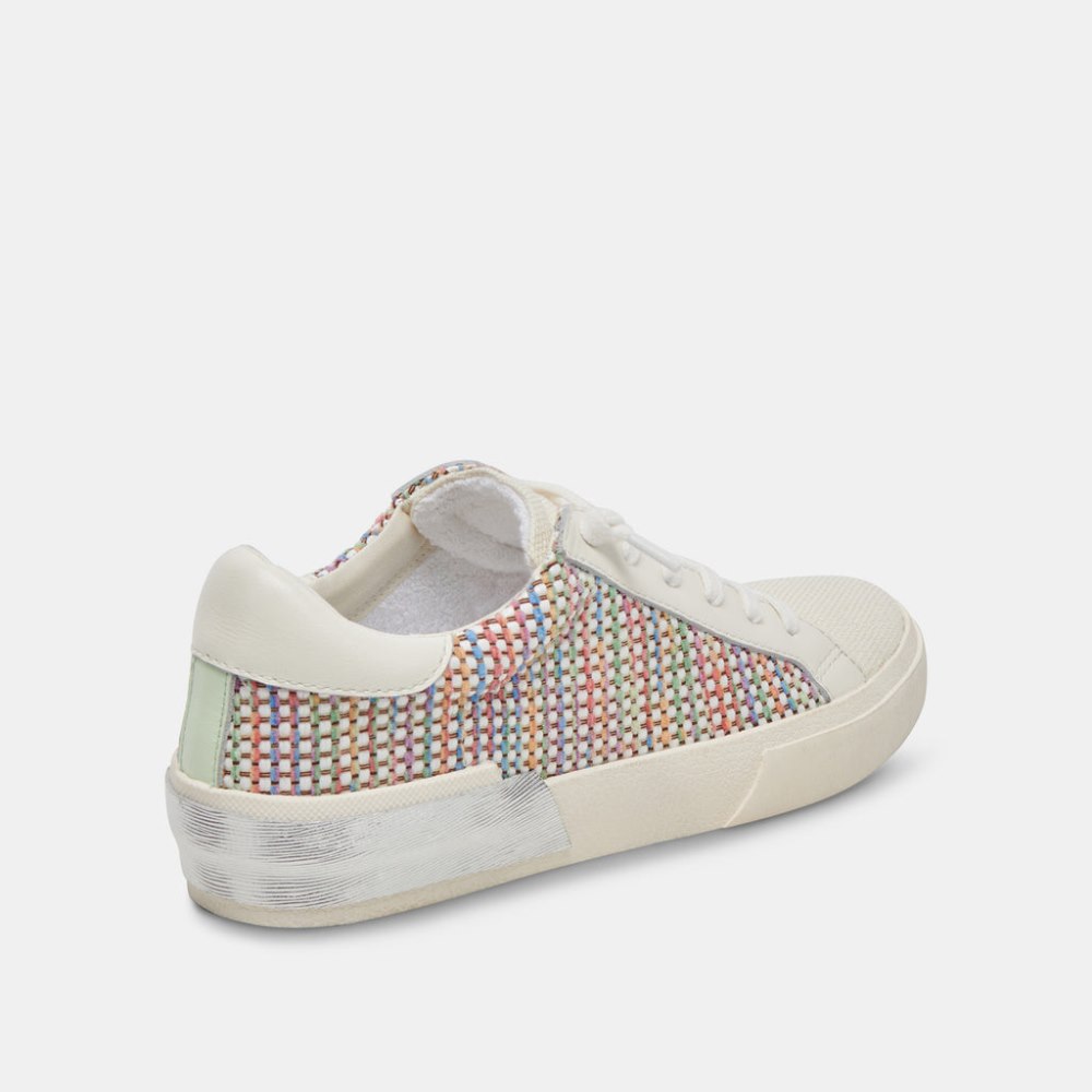 Dolce Vita Zina Pride Sneakers White Multi Raffia