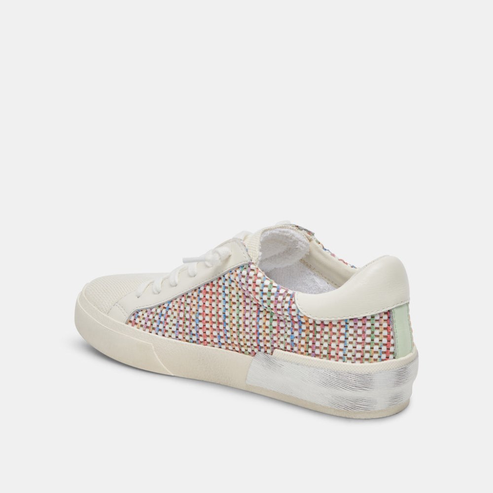 Dolce Vita Zina Pride Sneakers White Multi Raffia