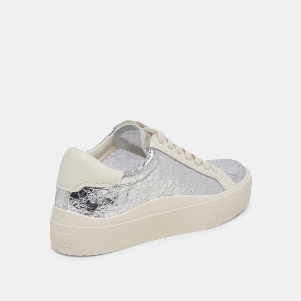 Dolce Vita Zayn 360 Sneakers Silver Distressed Leather