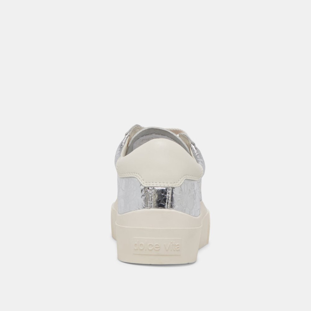 Dolce Vita Zayn 360 Sneakers Silver Distressed Leather