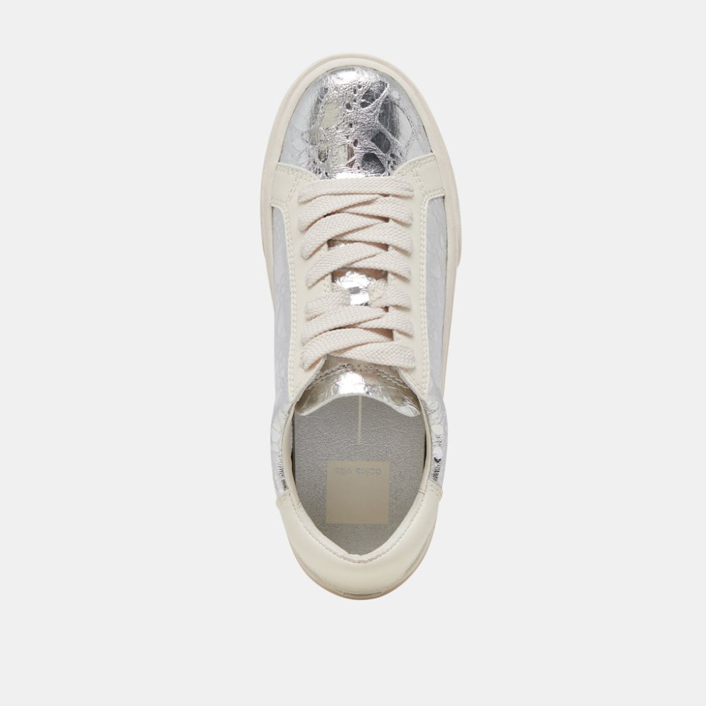 Dolce Vita Zayn 360 Sneakers Silver Distressed Leather