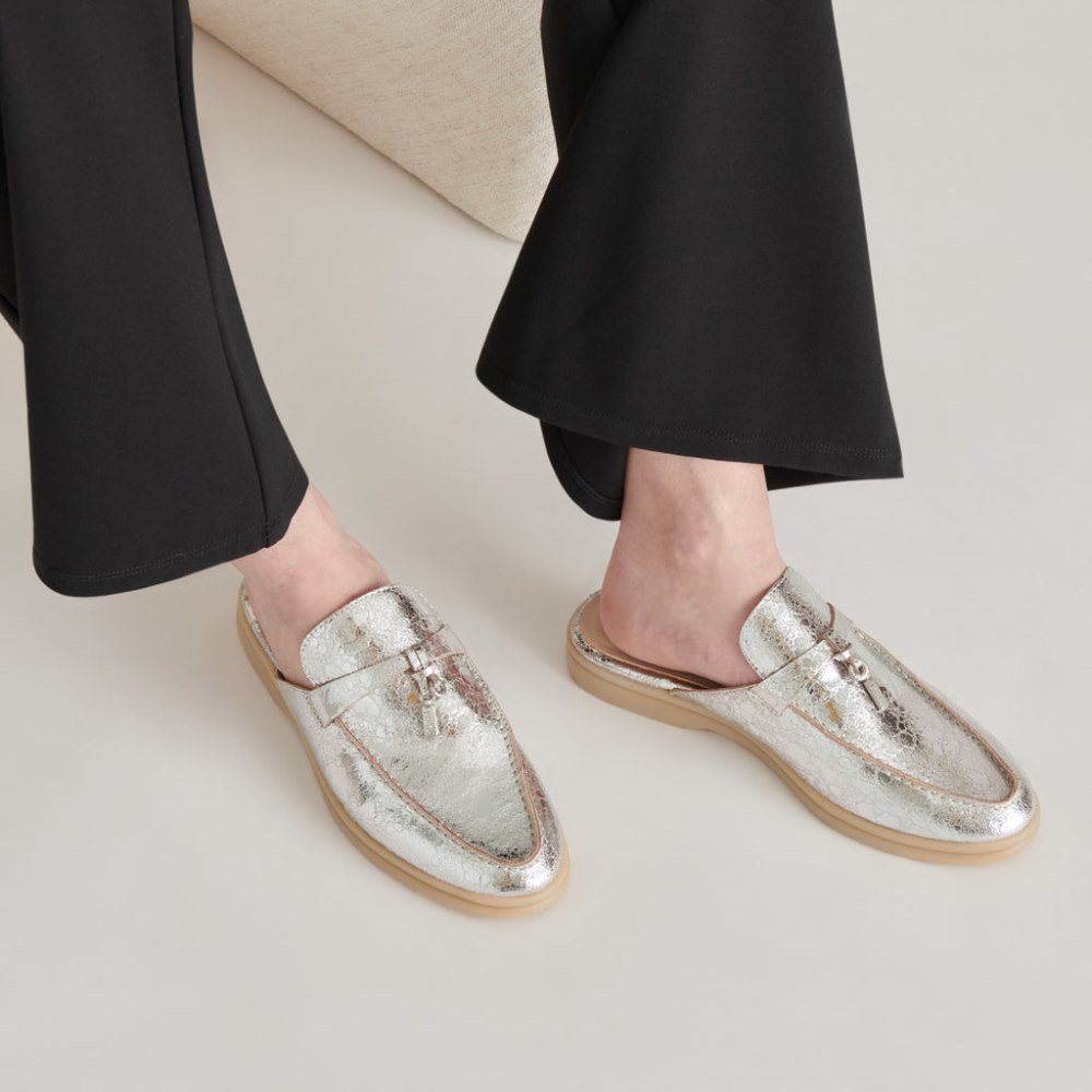 Dolce Vita Lasail Flats Silver Distressed Leather