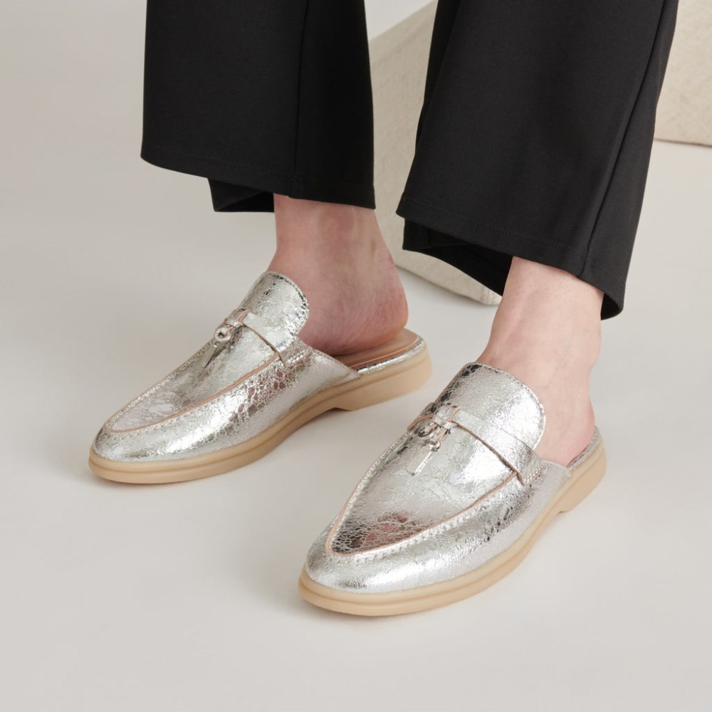 Dolce Vita Lasail Flats Silver Distressed Leather