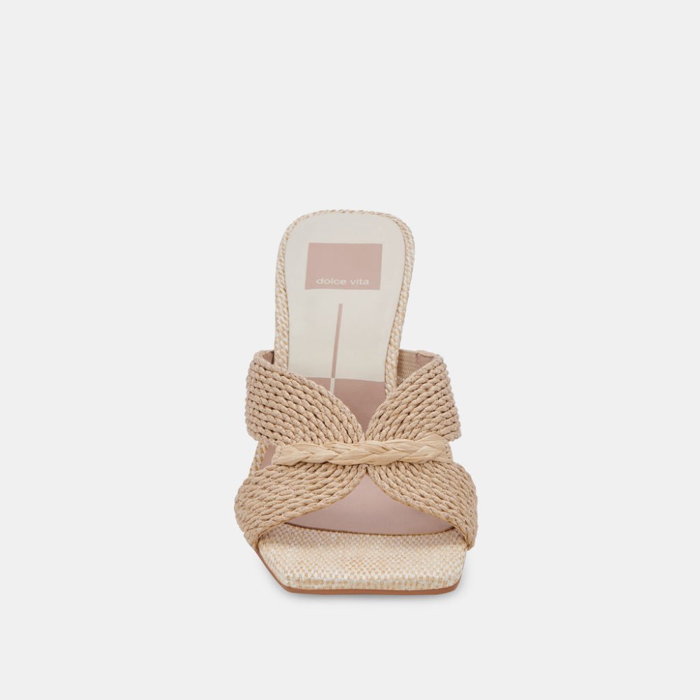 Dolce Vita Nitro Wide Heels Lt Natural Raffia