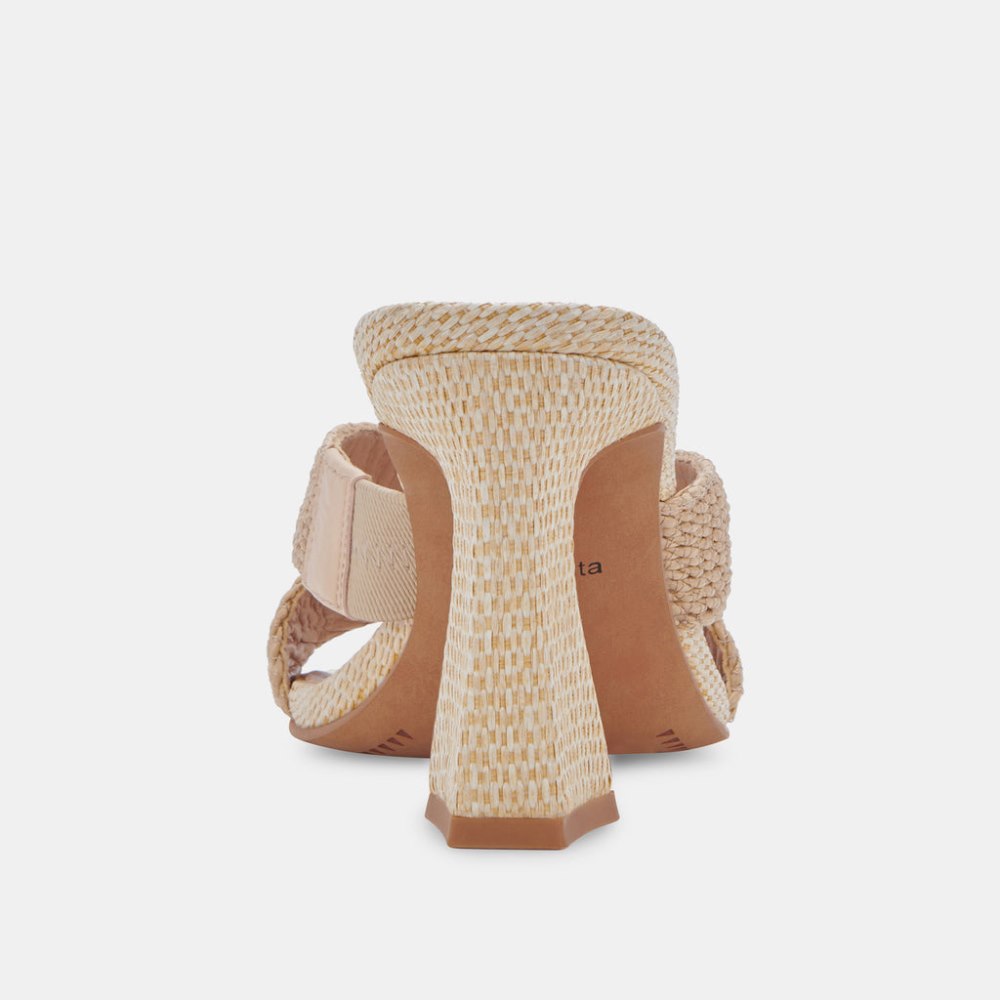 Dolce Vita Nitro Wide Heels Lt Natural Raffia