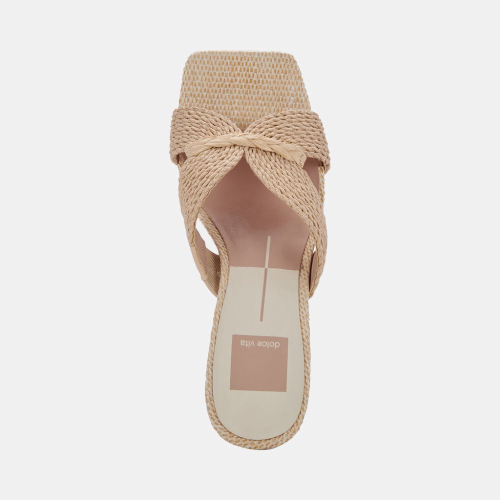Dolce Vita Nitro Wide Heels Lt Natural Raffia