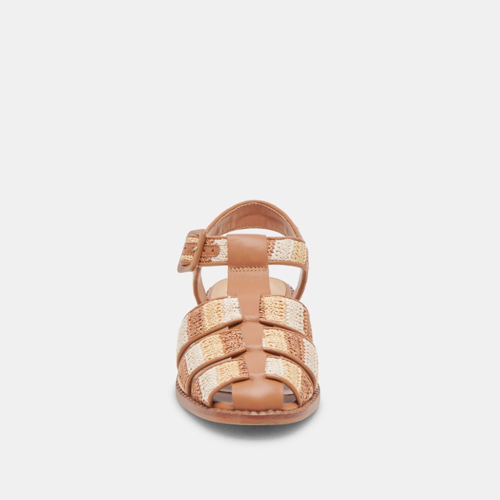 Dolce Vita Holis Sandals Tan Multi Raffia