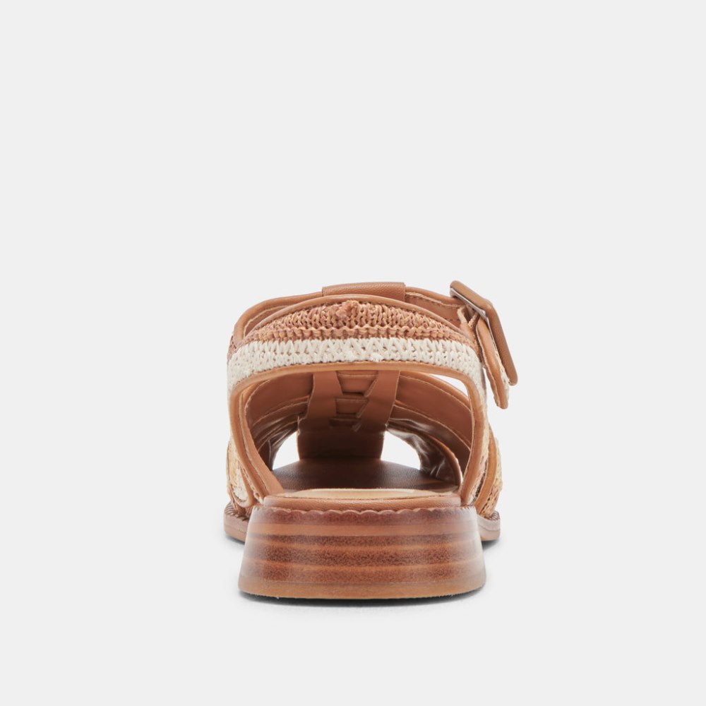 Dolce Vita Holis Sandals Tan Multi Raffia