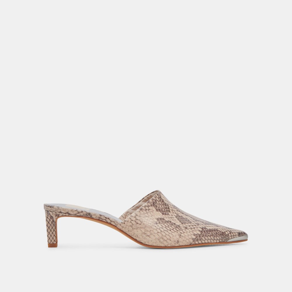 Dolce Vita Lexy Heels Sand Snake Embossed
