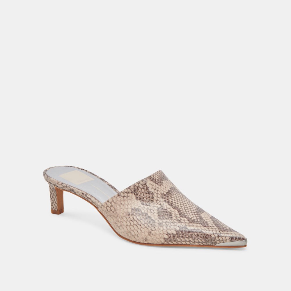 Dolce Vita Lexy Heels Sand Snake Embossed
