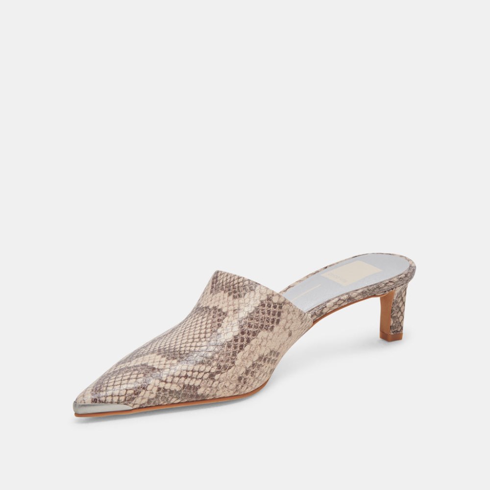 Dolce Vita Lexy Heels Sand Snake Embossed