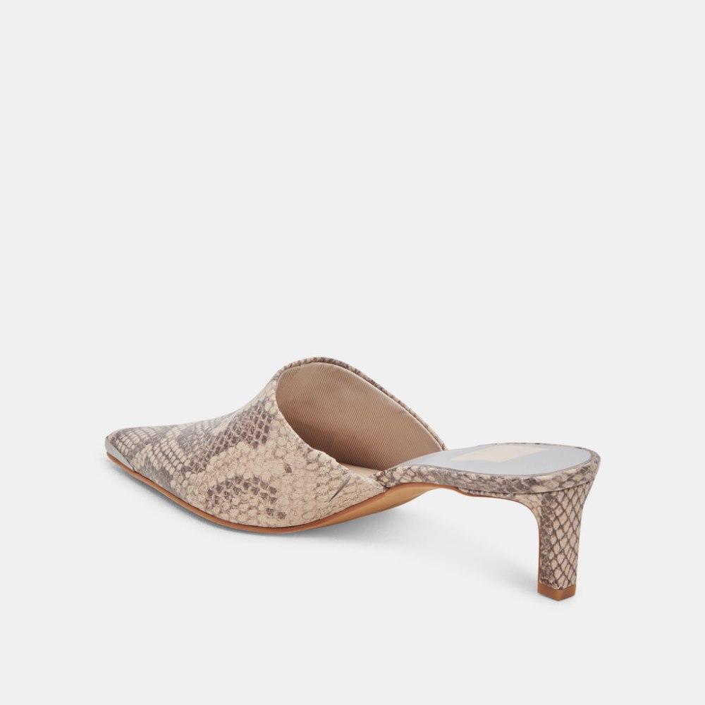 Dolce Vita Lexy Heels Sand Snake Embossed