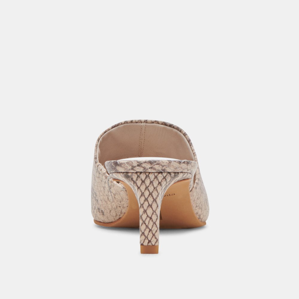 Dolce Vita Lexy Heels Sand Snake Embossed